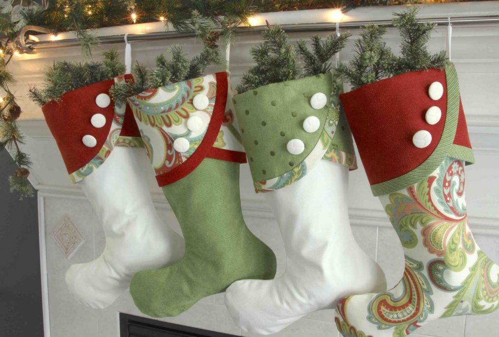 Paisley Panache Christmas Stockings #'s 4 through 7, with No Name Tags