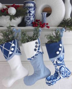Blue and White Christmas Stockings