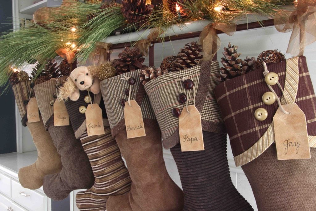 Cozy Christmas Stockings in every shade of coffee