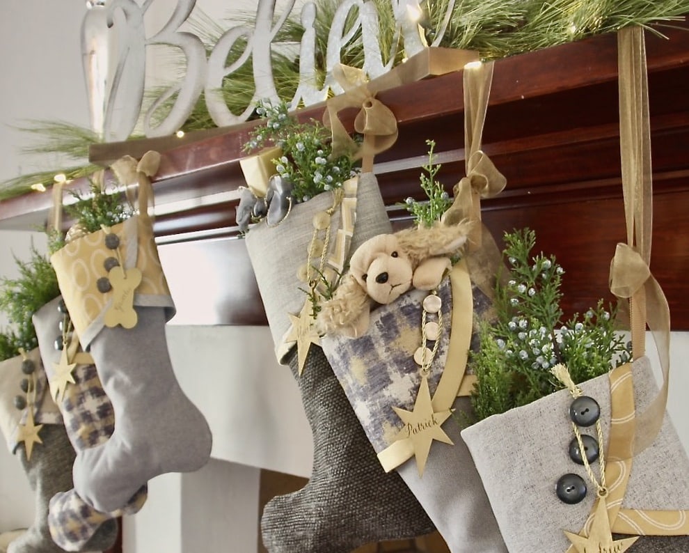 How to Hang Christmas Stockings - With Angle Brackets - South House Designs