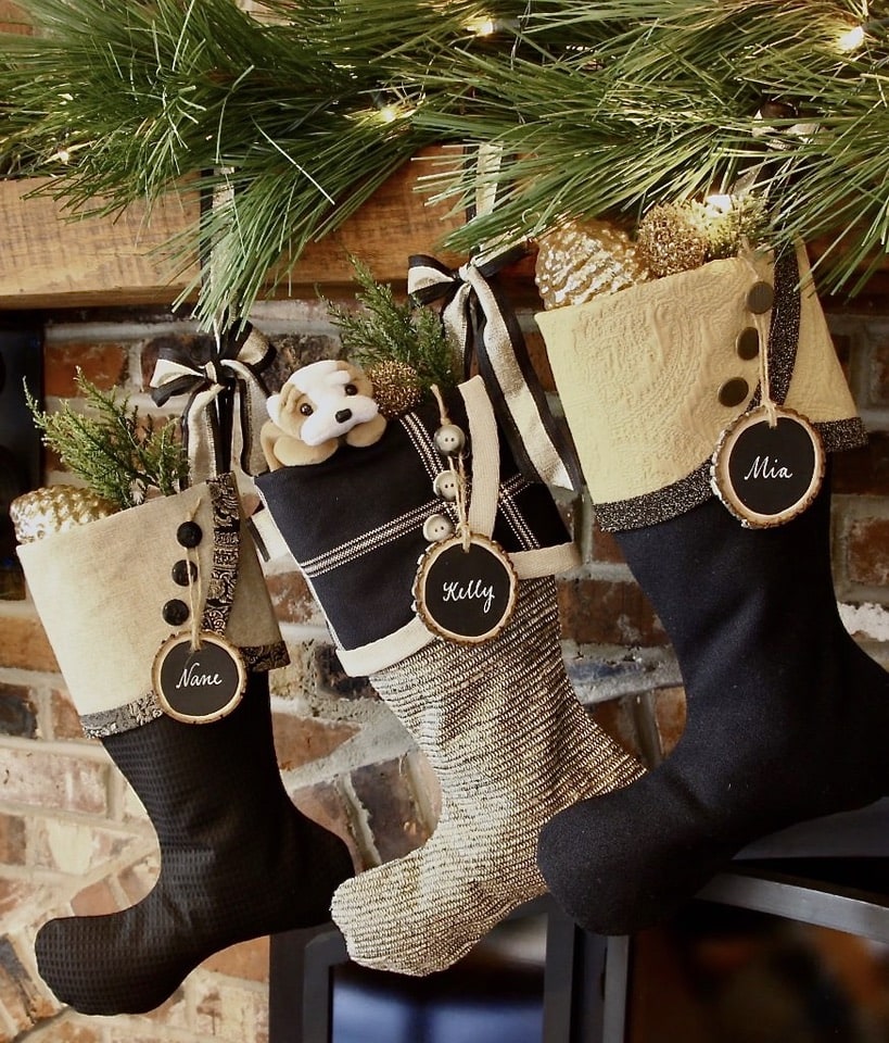 How to Hang Christmas Stockings - With Angle Brackets - South House Designs