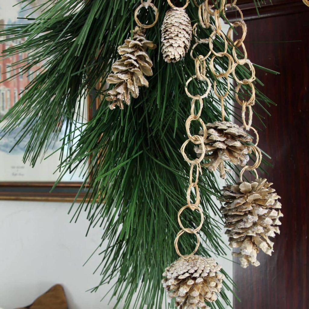 Bleached and Frosted Pinecone Tassels - South House Designs