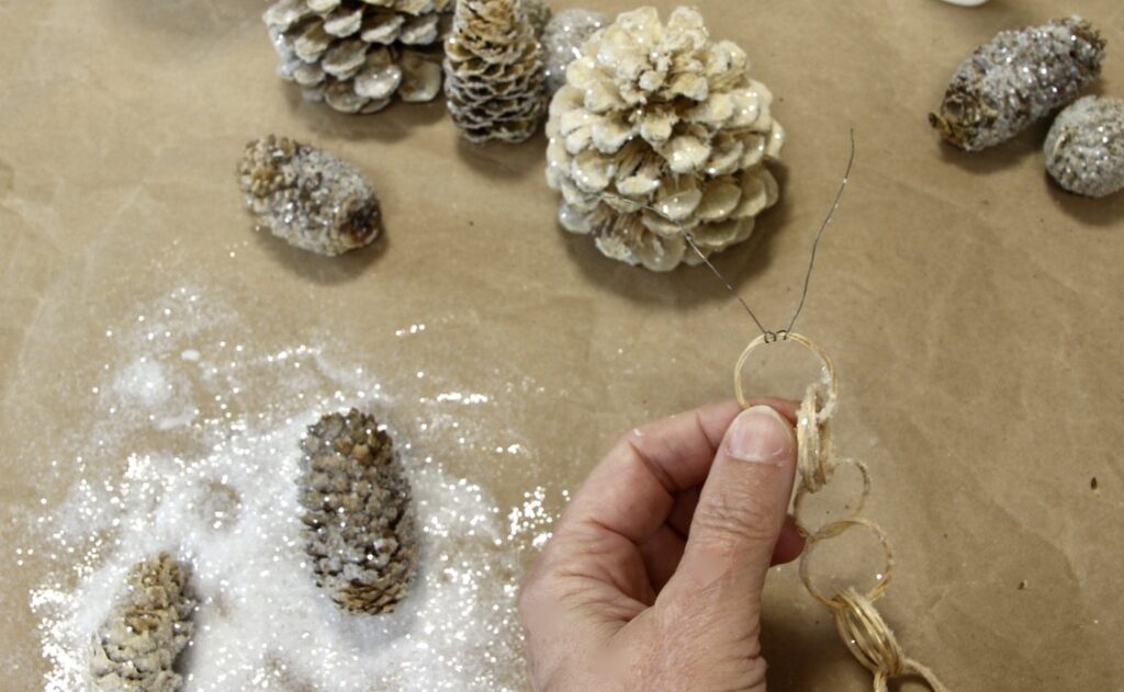 Bleached and Frosted Pinecone Tassels - South House Designs