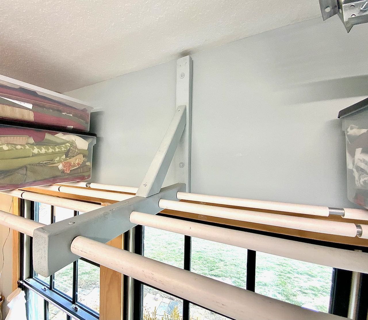 overwindow garage shelving ideas