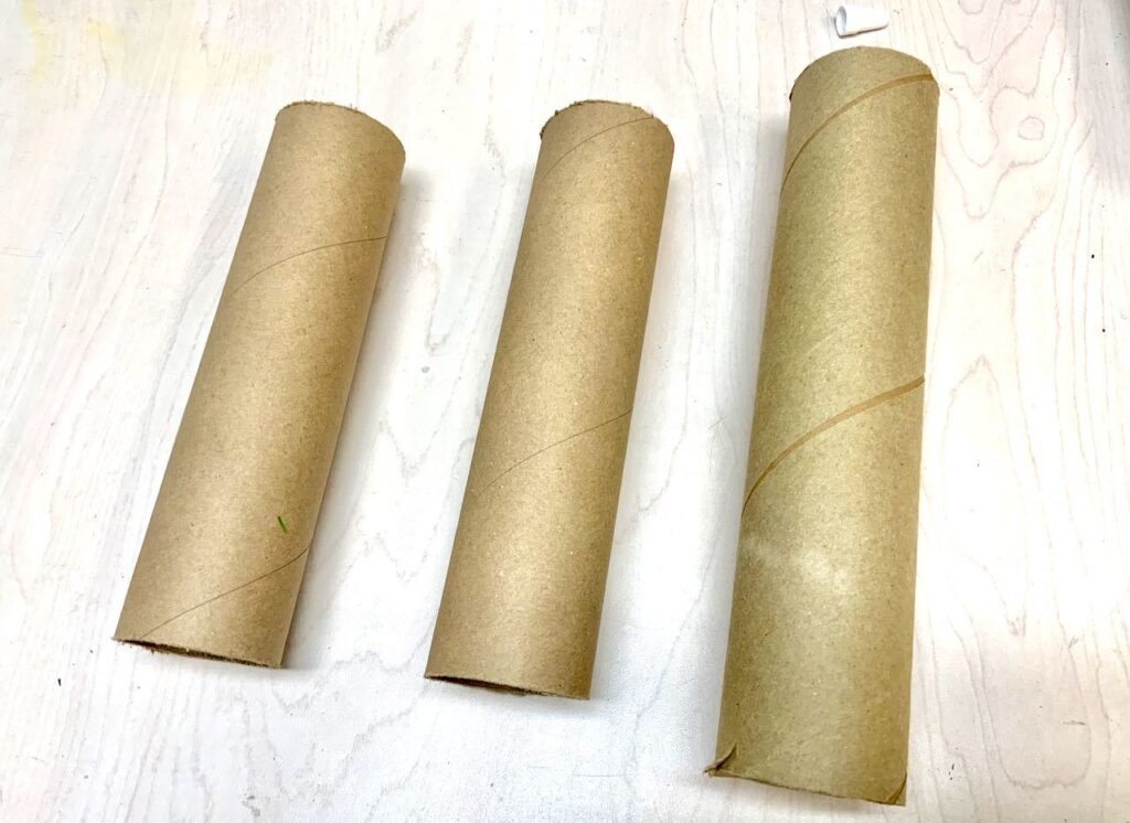 Three cardboard tubes