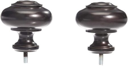 Two curtain rod finials