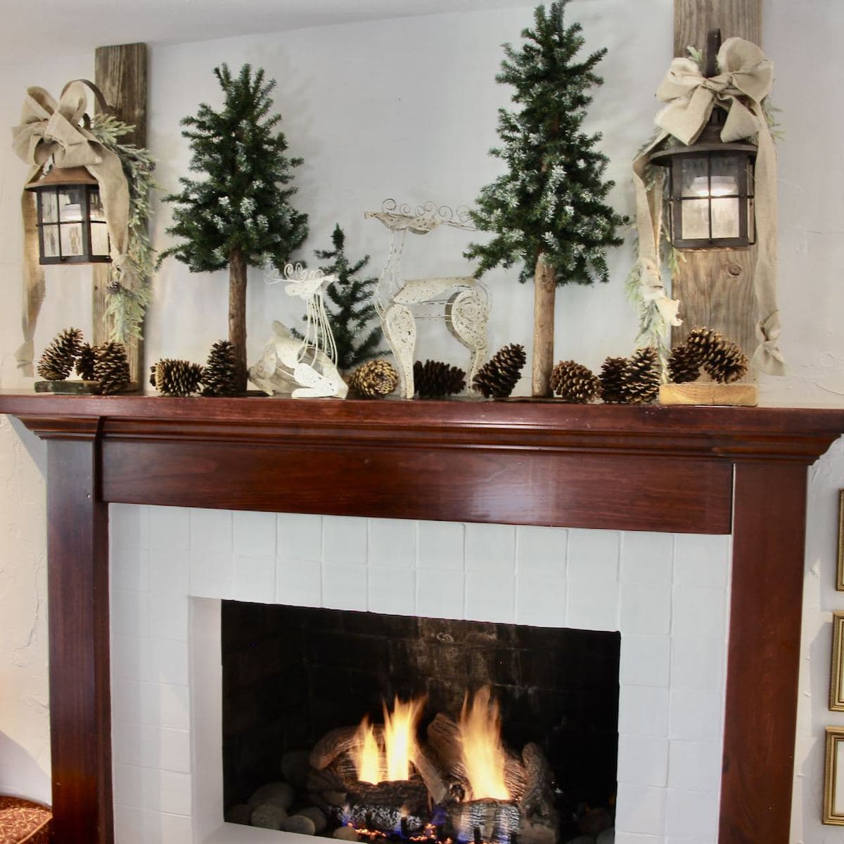 christmas lanterns for fireplace