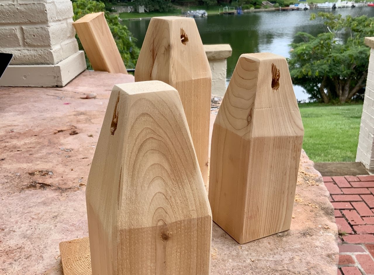 wood Buoys all cut, drilled and sanded ready for paint