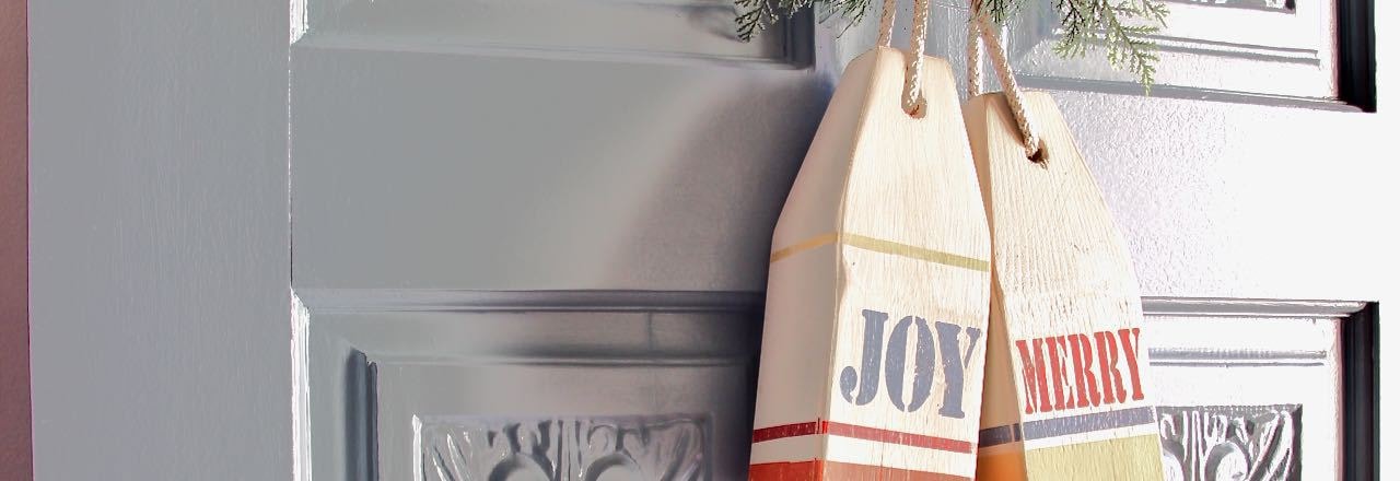 boat and old colorful fishing buoy hanging on the wall for decoration Stock  Photo