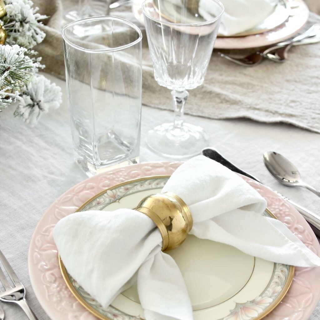Closeup of placesetting with the design centered correctly