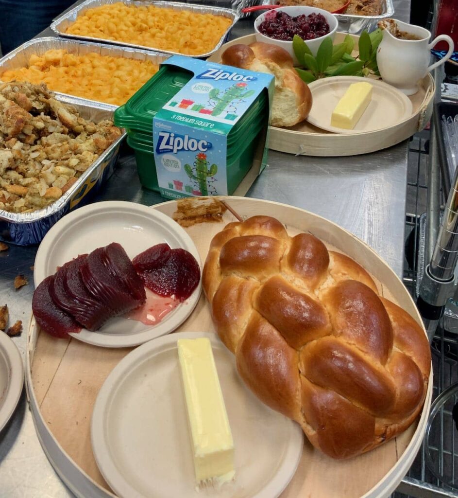 wood round cheese box lids are shown at trays for the food items that get passed a lot