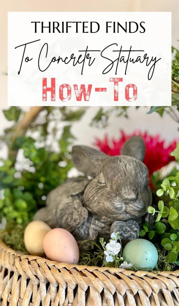 Quick & Easy Way To Make a Concrete Rabbit Statue From a Thrifted