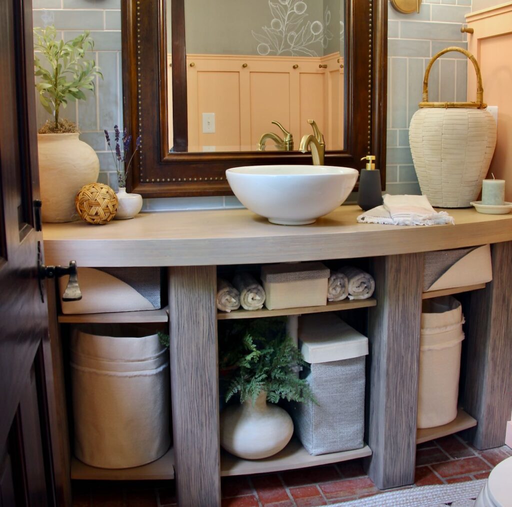 How To Build A Bathroom Vanity Sliding Shelf - Interior Frugalista