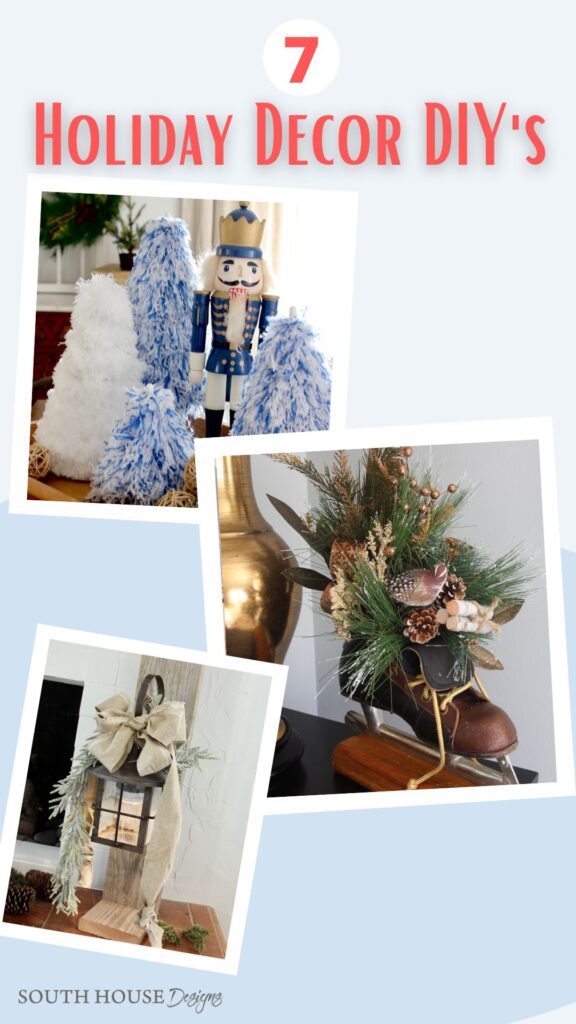 Pin with collage of three images under caption "7 Christmas decor DIY's"