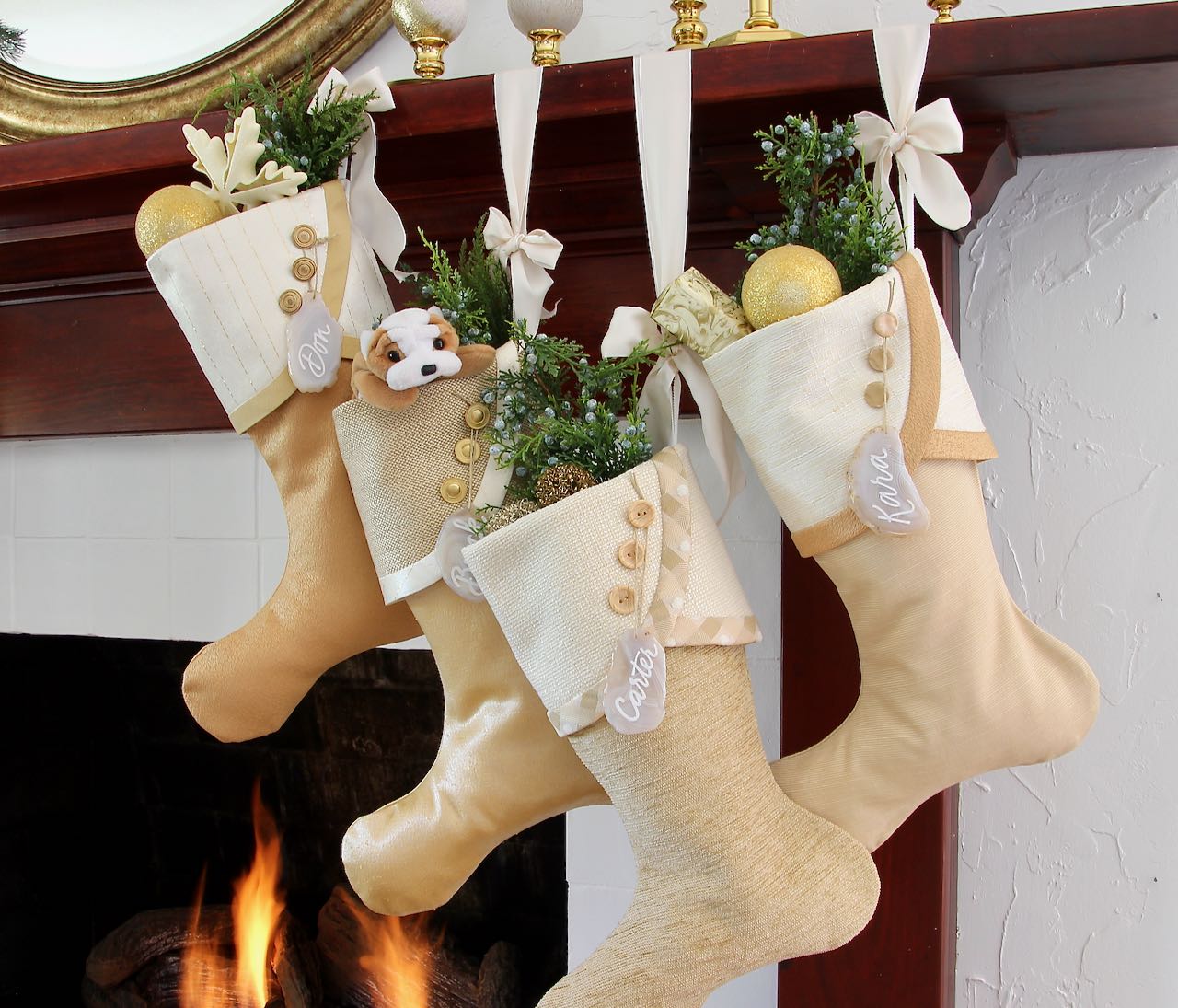 Champagne & Gold Christmas Stockings