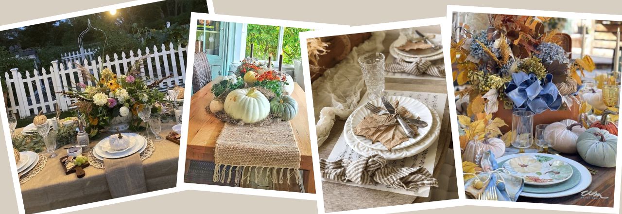 Header Image with four different tablescapes appearing