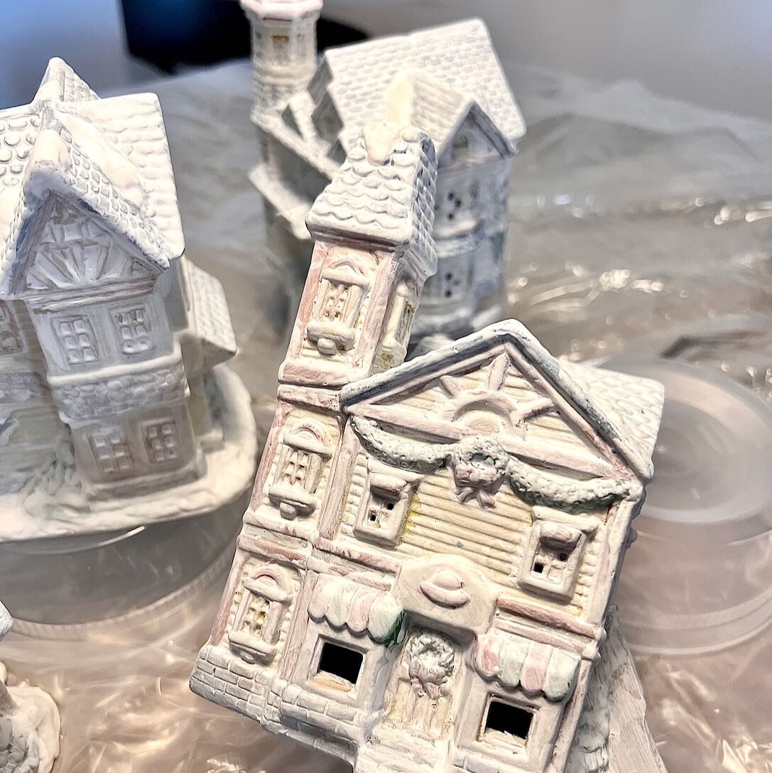 I've taken up painting Christmas village houses as a quarantine