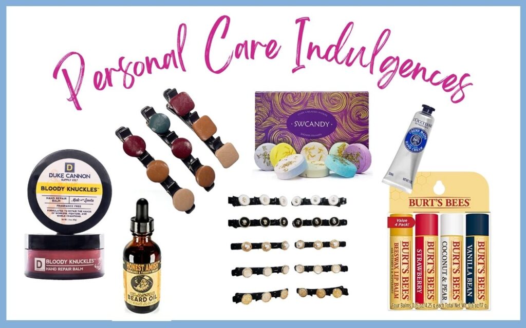 Collage of Personal Care items for Stocking stuffers