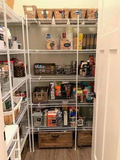pantry with wire shelving