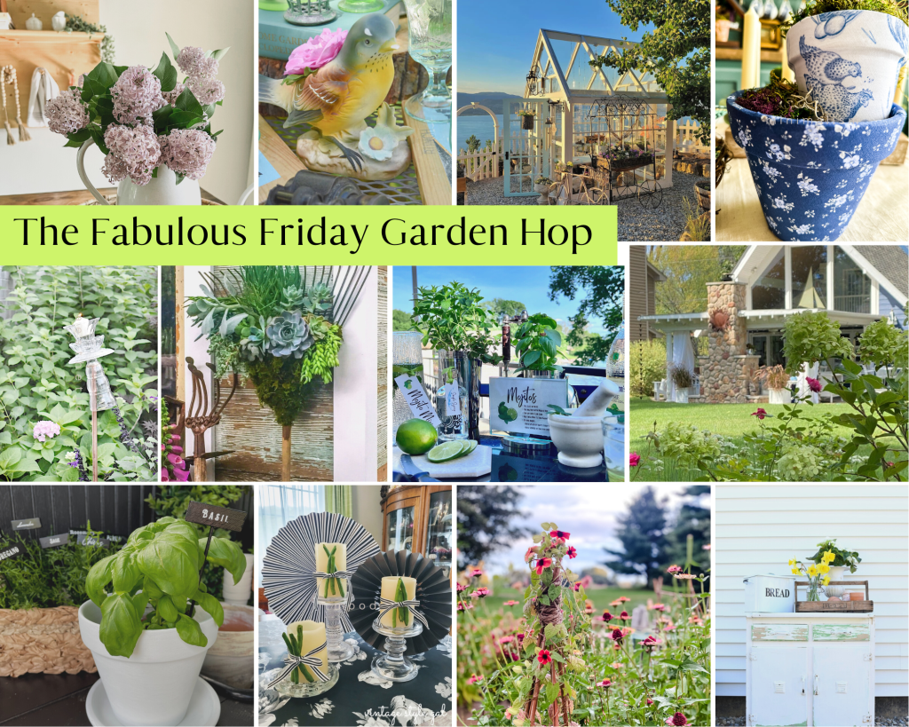 collage of 12 images for blog posts all related to gardening