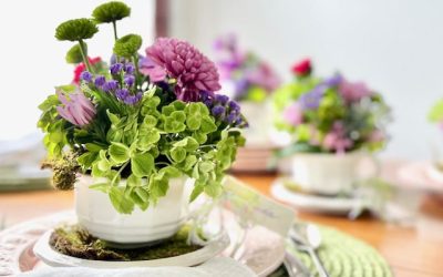 Make Easy Cup & Saucer Flower Arrangements for Your Guests