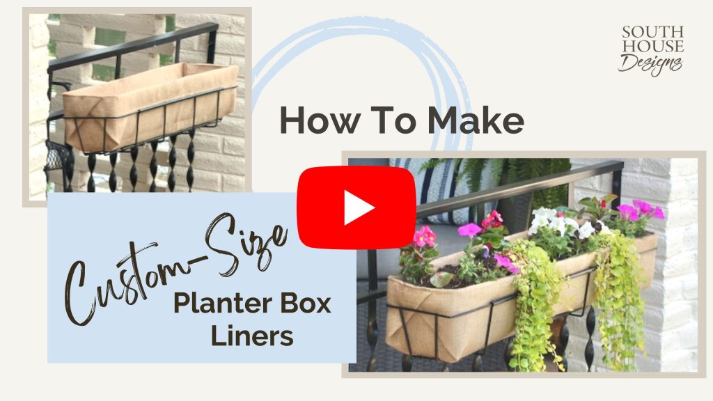You Tube thumbnail featuring pictures of finished planter liners