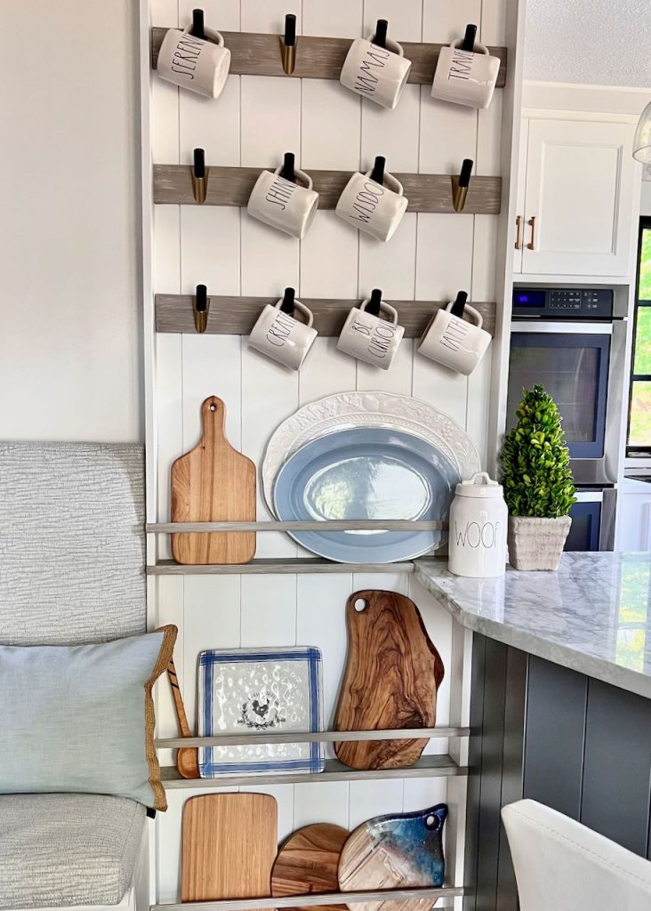 How to Make the Best Mug and Plate Rack Wall - South House Designs