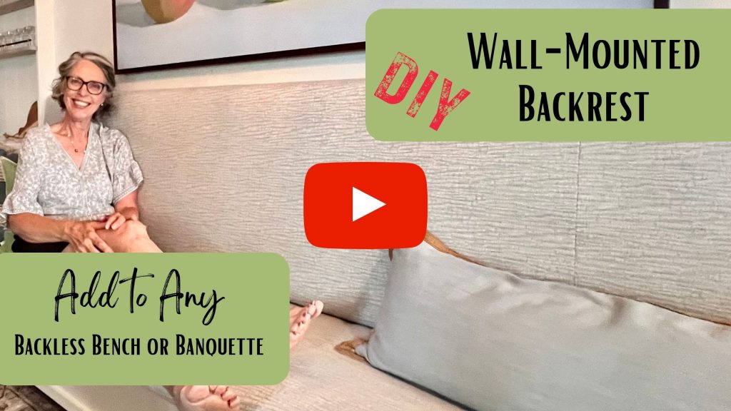YouTube cover with title: DIY Wall-mountd Backrest Add to Any Backless Bench or Banquette