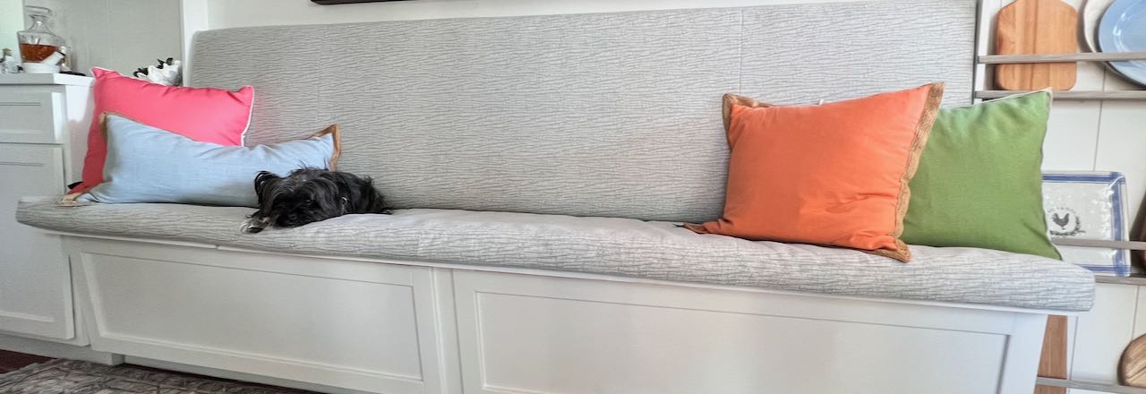 Upholstered banquette bench hot sale