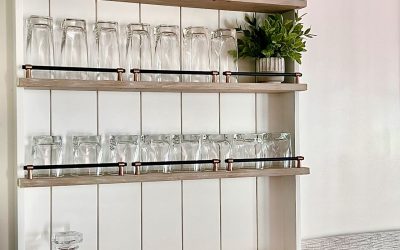 How-To DIY the Best Small Cabinet Bar With Open Shelves