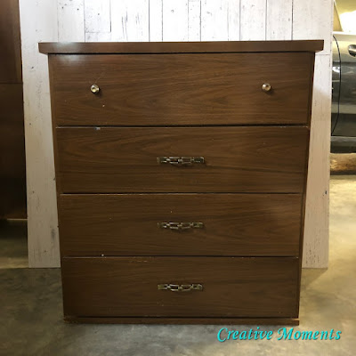 image of a Mid Century Modern chest of drawers before a makeover