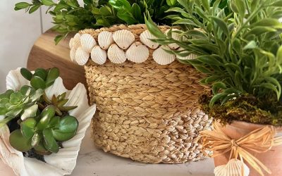 How To Add Sea Shells T0 Baskets for Easy Summer Decor