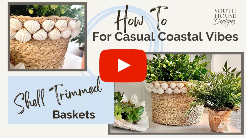 Colorful seashell collection decorates wicker basket for beach