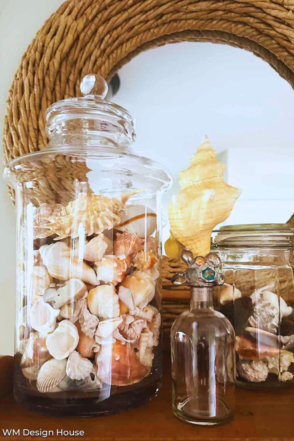 Shell Jars Decor How To Add Sea Shells T0 Baskets for Easy Summer Decor | South House ...