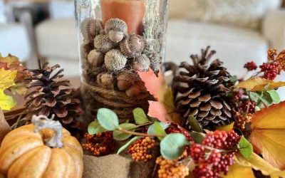 How-To DIY Fall Arrangements With Acorns, Gourds and Pampas