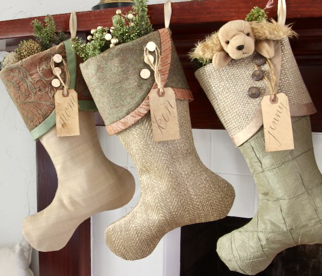 Sage Green and Rose Gold Christmas Stockings — Premium, LIMITED EDITION