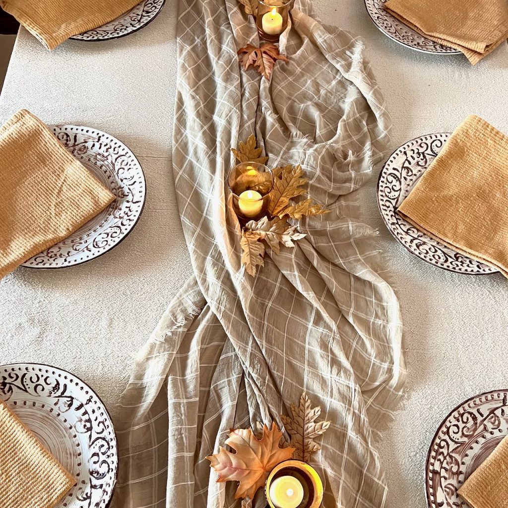 view down length of table with napkins added to the tablesettings