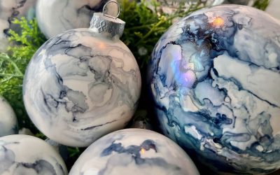 Make Stunning, Unique Alcohol Ink Christmas Ornaments DIY