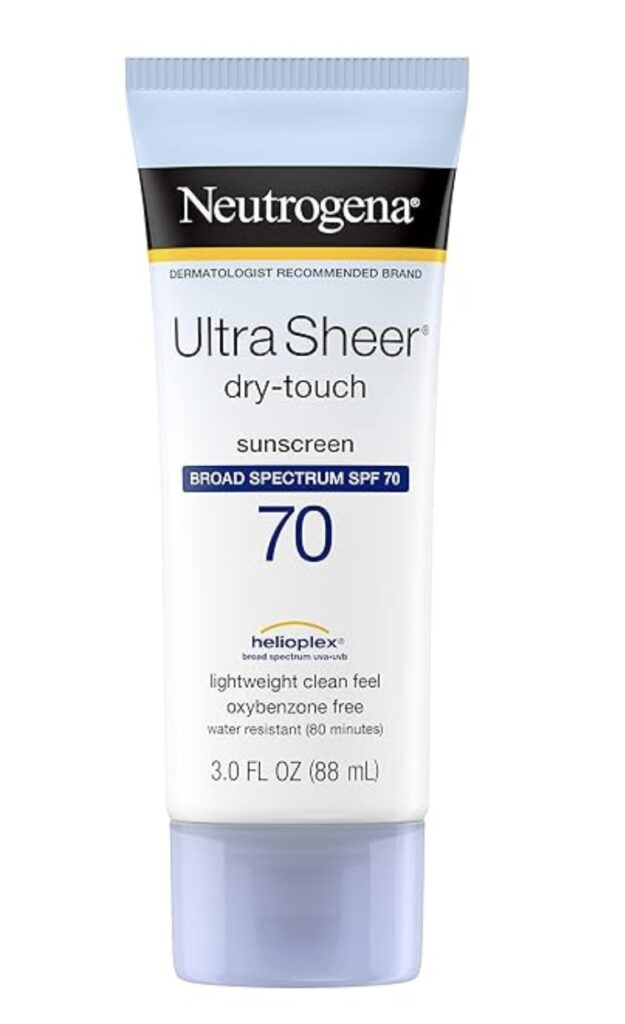 product image of a tube of Neutrogena 70 spf sun screen